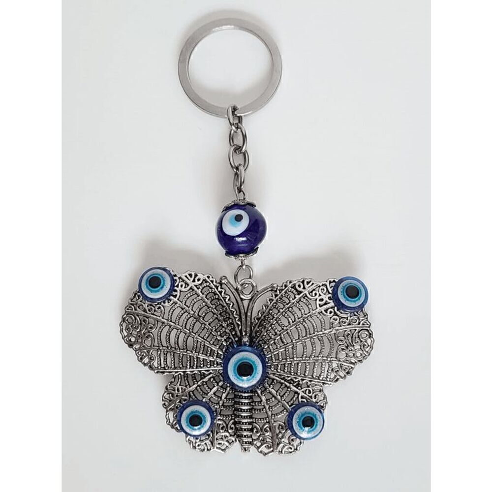 🦋 Butterfly Evil Eye Good Luck Charm Accessory Keychain Keyring NEW W/GIFT BOX - Picture 8 of 11